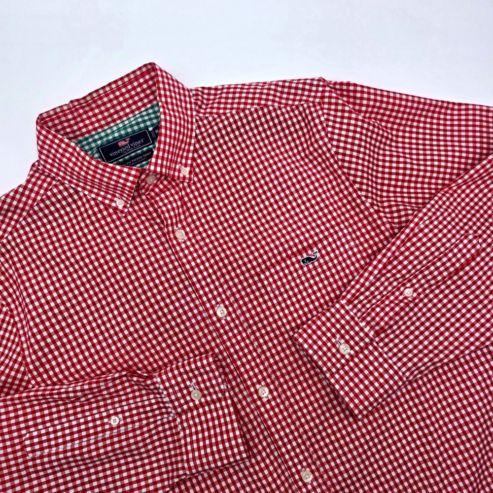 Vineyard‎ Vines by Shep & Ian Classic Fit Tucker Shirt Red Gingham Button Down M